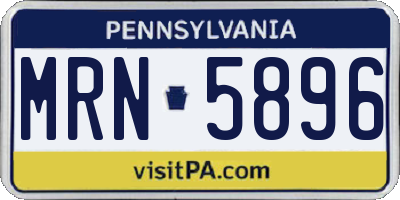 PA license plate MRN5896