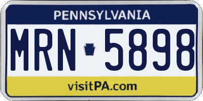 PA license plate MRN5898