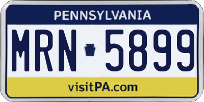 PA license plate MRN5899
