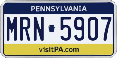 PA license plate MRN5907