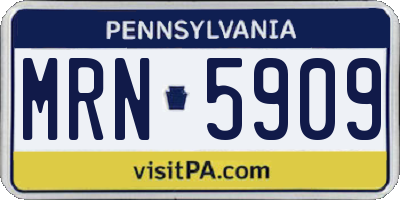PA license plate MRN5909