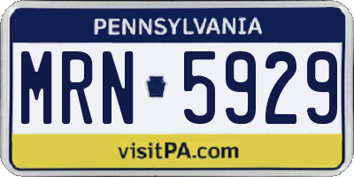 PA license plate MRN5929