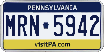 PA license plate MRN5942