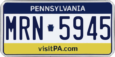 PA license plate MRN5945