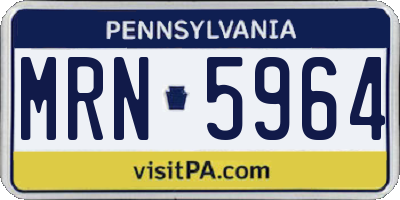 PA license plate MRN5964