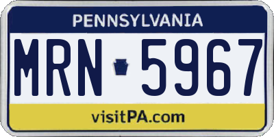 PA license plate MRN5967