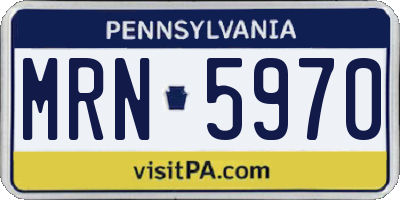 PA license plate MRN5970