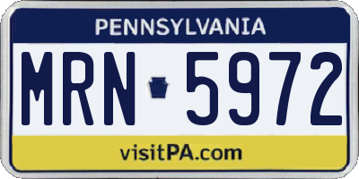 PA license plate MRN5972