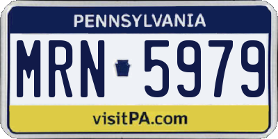 PA license plate MRN5979