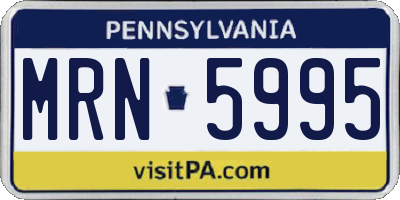 PA license plate MRN5995