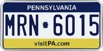 PA license plate MRN6015