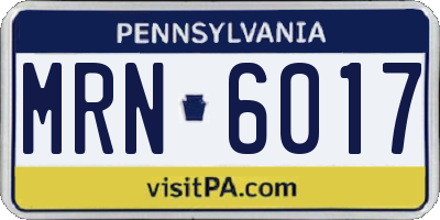 PA license plate MRN6017