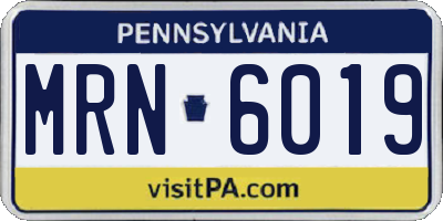 PA license plate MRN6019