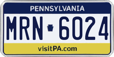PA license plate MRN6024