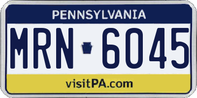 PA license plate MRN6045