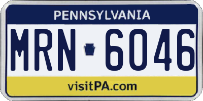 PA license plate MRN6046
