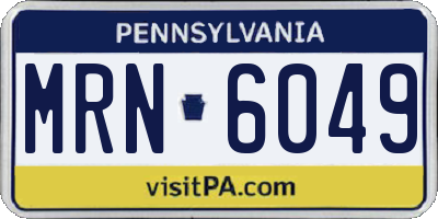 PA license plate MRN6049