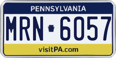 PA license plate MRN6057