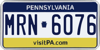 PA license plate MRN6076