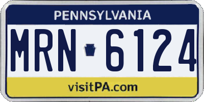 PA license plate MRN6124