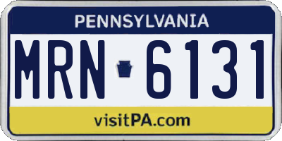 PA license plate MRN6131
