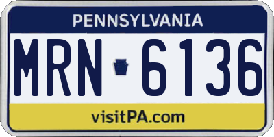 PA license plate MRN6136