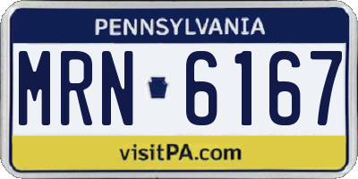 PA license plate MRN6167
