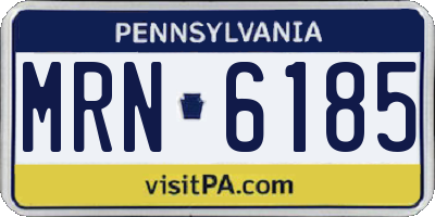 PA license plate MRN6185