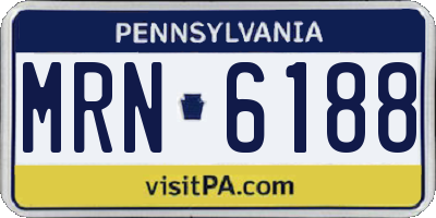 PA license plate MRN6188