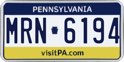 PA license plate MRN6194