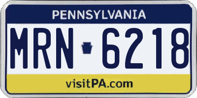PA license plate MRN6218