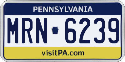 PA license plate MRN6239