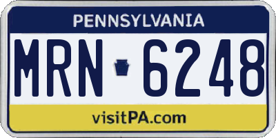 PA license plate MRN6248