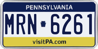 PA license plate MRN6261