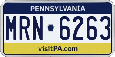 PA license plate MRN6263