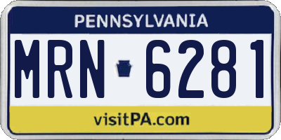 PA license plate MRN6281