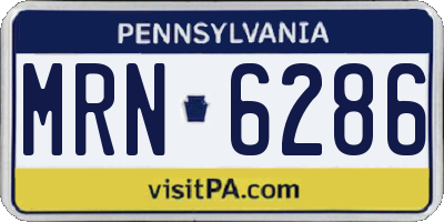 PA license plate MRN6286