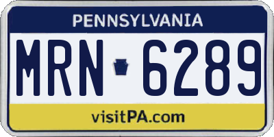 PA license plate MRN6289