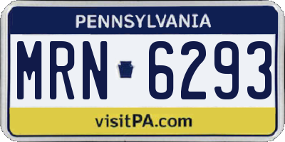 PA license plate MRN6293