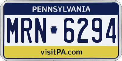 PA license plate MRN6294