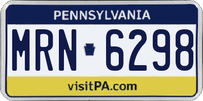 PA license plate MRN6298