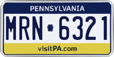 PA license plate MRN6321