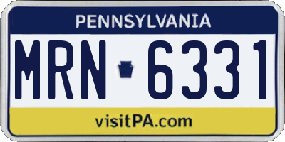 PA license plate MRN6331