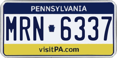 PA license plate MRN6337