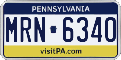 PA license plate MRN6340