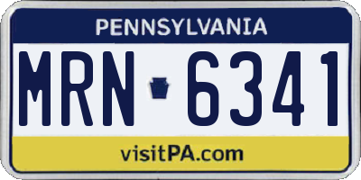 PA license plate MRN6341