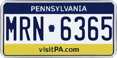 PA license plate MRN6365