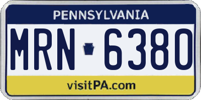 PA license plate MRN6380