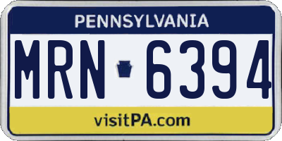 PA license plate MRN6394