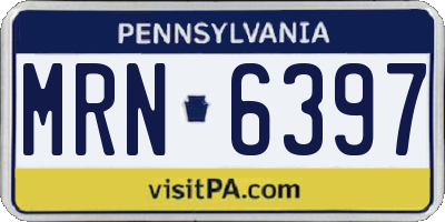 PA license plate MRN6397